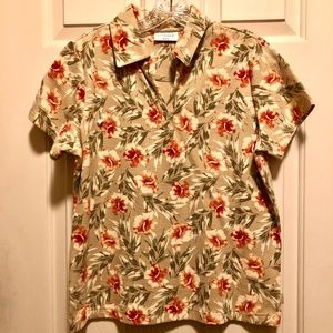 Women's Golf Shirt, Liz Golf, Tropical Print, Petite S, NEW!!!